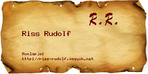 Riss Rudolf névjegykártya